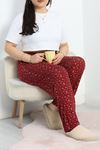 Büyük Beden Viskon Pijama Altı Bordo - 40410.1929.