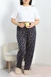Büyük Beden Viskon Pijama Altı Lacisarı - 40410.1929.