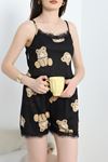 Şortlu Pijama Takımı Siyahbej - 178.1287.