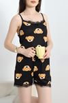 Şortlu Pijama Takımı Siyahkahve - 178.1287.