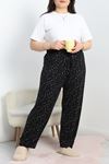 Büyük Beden Poliviskon Pijama Altı Siyahbeyaz - 41303.1048.