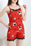 Şortlu Pijama Takımı Kırmızıayı - 178.1287.