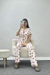 Viskon Pijama Takımı Beyazçilek - 70090.1952.
