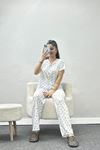 Viskon Pijama Takımı Beyazmavi - 70090.1952.