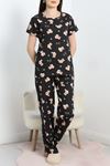 Alt Üst Aynı Pijama Takımı Siyahayıcık - 50079.1857.