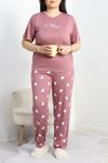 Enjeksiyon Baskı Büyük Beden Milan Pijama Takımı Koyulila - 50617.1952.