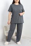 Büyük Beden Süprem Pijama Takımı Fümesiyah - 50524.1961.