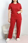 Büyük Beden Süprem Pijama Takımı Kırmızısiyah - 50524.1961.