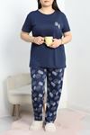 Büyük Beden Poliviskon Pijama Takımı Lacigri - 50161.1048.