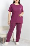 Büyük Beden Poliviskon Pijama Takımı Morbeyaz - 50161.1048.