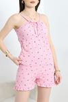Büzgülü Süprem Şortlu Pijama Takımı Pembe - 50197.1857.