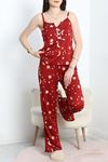 Milan Kumaş Fiyonklu Pijama Takım Bordoay - 50599.1857.
