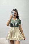 Reglan Kol Likralı Kompak Penye Haki - 90993.1878.