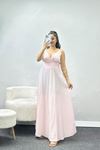 Çizgili İp Askı Elbise Pembe - 4593.179.