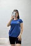 İşlemeli Viskon Bluz İndigo - 70415.599.