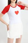 Reglan Kol Baskılı Crop Kompak Penye Kırmızı - 90996.1878.