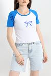 Reglan Kol Baskılı Crop Kompak Penye Saks - 90997.1878.