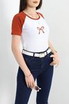 Reglan Kol Baskılı Crop Kompak Penye Kiremit - 90997.1878.