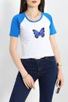 Reglan Kol Baskılı Crop Kompak Penye Saks - 90998.1878.