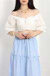 Düğmei Crop Bluz  Pembe - 41452.1934.
