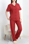 Milan Kumaş Düğmeli Pijama Takımı Ekose - 750.1287.