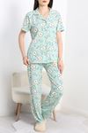 Milan Kumaş Düğmeli Pijama Takımı Mint1 - 750.1287.