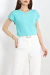 Omuz Dantelli Bluz Mint - 70237.599.