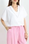Keten Oversize Bluz Beyaz - 41565.308.