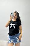 Bisiklet Yaka Baskılı  Kompak Body Siyah - 90995.1878.