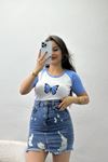 Reglan Kol Baskılı Crop Kompak Penye Bebemavi - 90998.1878.
