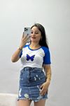 Reglan Kol Baskılı Crop Kompak Penye Saks - 90998.1878.