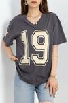 Baskılı Oversize Tişört Fümebej1 - 40649.1872.