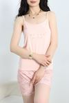 Milan Kumaş Şortlu Pijama Takımı Pudra - 50655.1952.