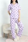 Milan Kumaş Düğmeli Pijama Takımı Lilamor1 - 750.1287.