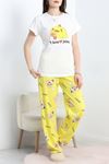 Baskılı Pijama Takımı Sarı - 885.1287.