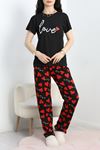 Baskılı Pijama Takımı Siyah - 885.1287.