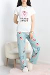 Baskılı Pijama Takımı Mint - 885.1287.