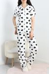 Milan Kumaş Düğmeli Pijama Takımı Siyahkalp - 750.1287.