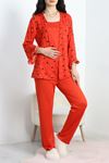 Milan Kumaş 3'Lü Set Pijama Takımı Kırmızıyıldız - 70103.1857.