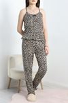 Milan Kumaş İp Askılı Pijama Takımı Leopar - 50597.1857.