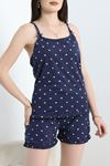 Çapraz Askı Süprem Şortlu Pijama Takımı Lacivert - 50195.1857.