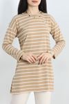 Çizgili Tunik Camel - 41984.1567.