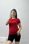 Bisiklet Yaka Baskılı Kompak Body Kırmızı - 90994.1878.