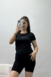 Bisiklet Yaka Baskılı Kompak Body Siyah - 90994.1878.