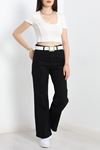 Wide Leg Kot Pantolon Siyah - 30945.1904.