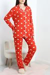 Milan Düğmeli Pijama Takımı Kırmızıkalp - 50688.1902.