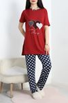Ringviskon Pijama Takımı Bordo - 50632.1931.