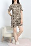 Alt Üst Aynı Viskon Şortlu Pijama Takımı Leopar - 50700.1961.
