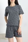 Alt Üst Aynı Şortlu Pijama Takımı Fümesiyah - 50695.1961.