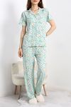 Milan Kumaş Düğmeli Pijama Takımı Yeşilbulut - 750.1287.
